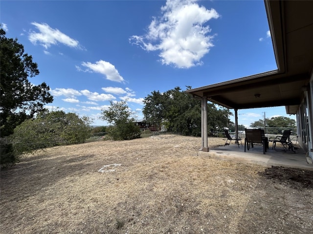 view of yard featuring a patio area