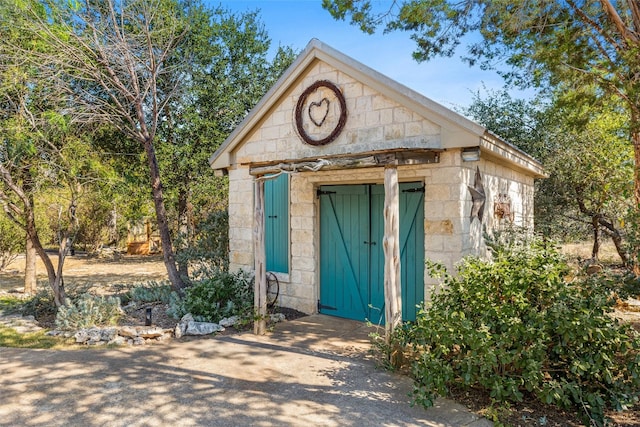 view of shed