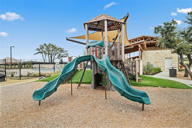 319 Victoria Peak Loop, Dripping Springs, TX 78620 - communal playground featuring fence and central AC unit