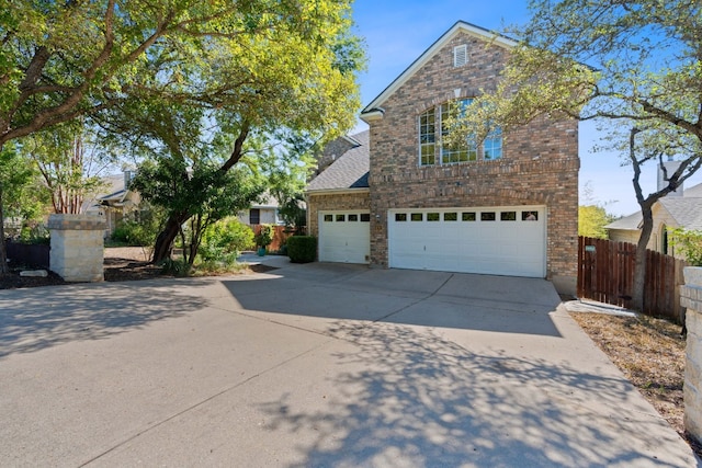 front facade with a garage