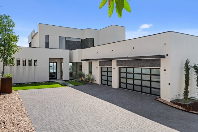 contemporary house featuring a garage