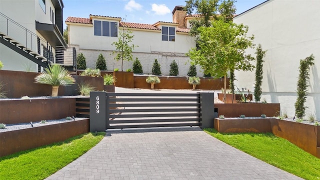 6809 Oasis Pass, Austin, TX 78732 - gate with a fenced front yard and stairs
