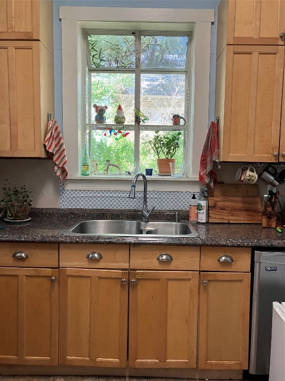 kitchen featuring sink and decorative backsplash