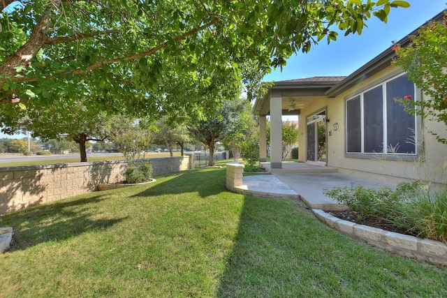 view of yard with a patio