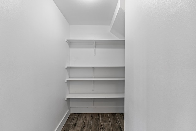 walk in closet featuring dark hardwood / wood-style flooring