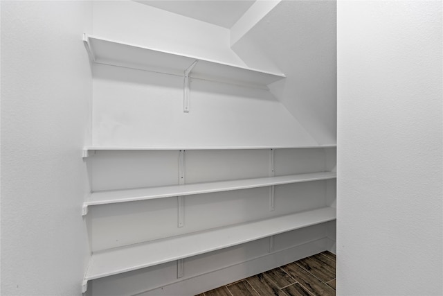 110 E Holland St, San Marcos, TX 78666 - walk in closet featuring dark wood finished floors