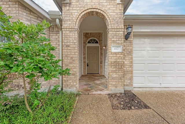 entrance to property with a garage