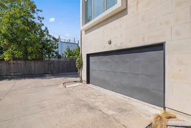 view of garage