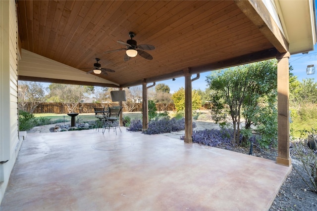 view of patio / terrace with ceiling fan