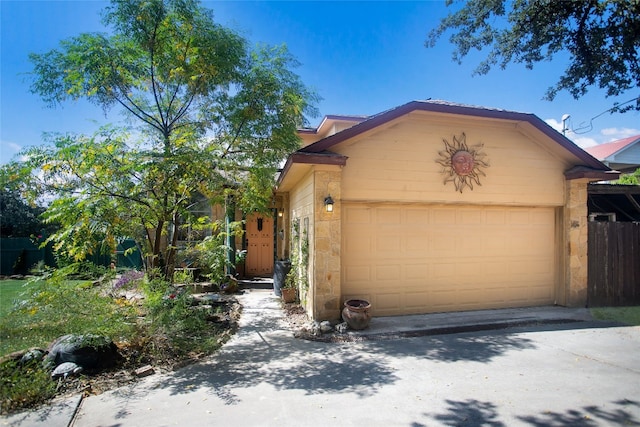 view of front of house with a garage