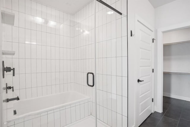 bathroom with tile patterned floors