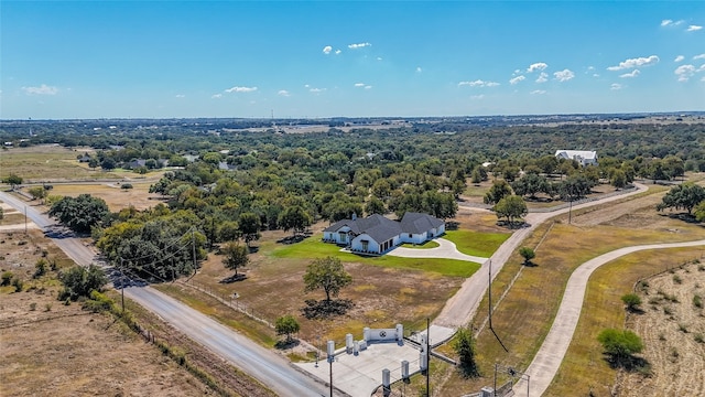 bird's eye view with a rural view