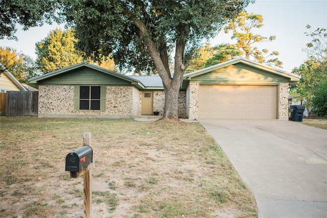 view of single story home