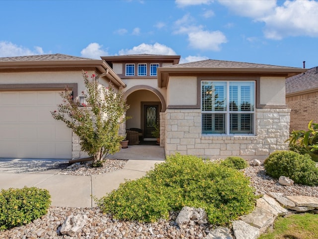 entrance to property with a garage