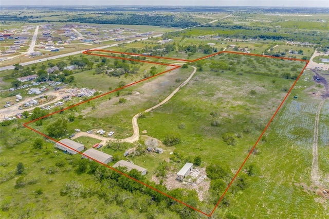 aerial view featuring a rural view