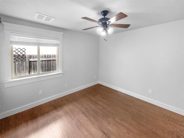 305 Rock Mill Loop, Georgetown, TX 78626 - spare room featuring a ceiling fan, baseboards, and wood finished floors