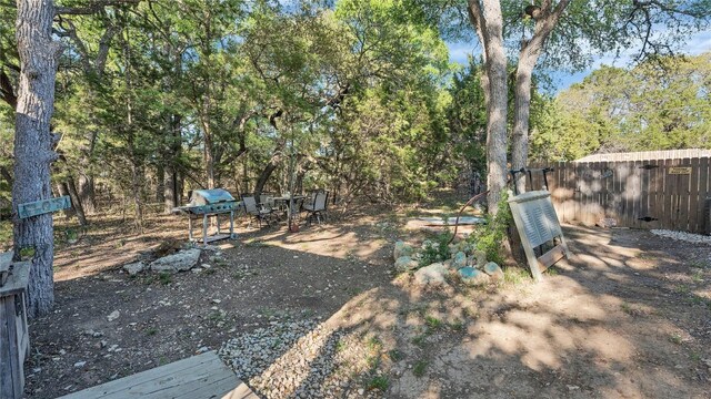 view of yard with fence