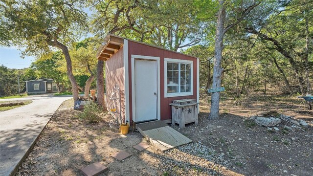 view of shed