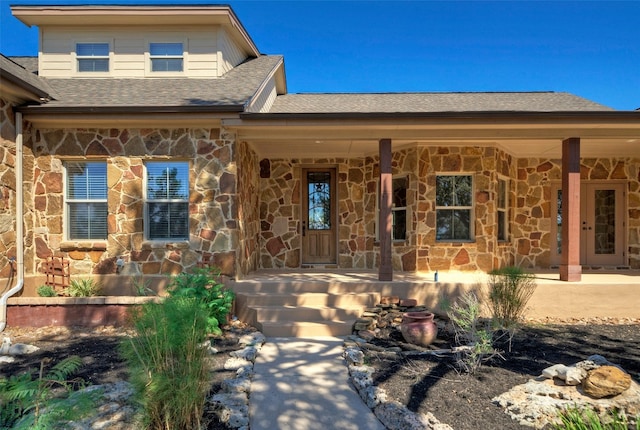 view of front of property featuring covered porch