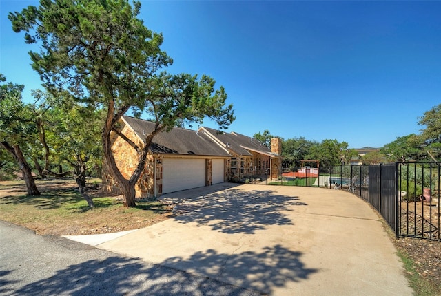 view of front of home with a garage