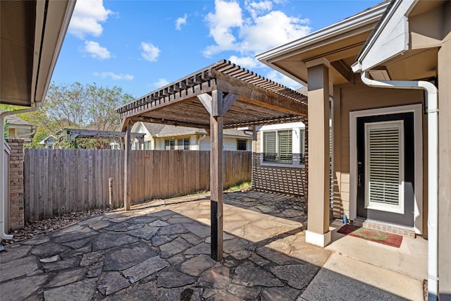 view of patio featuring a pergola