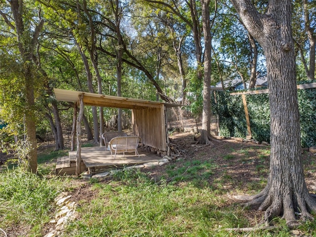 view of yard featuring a deck