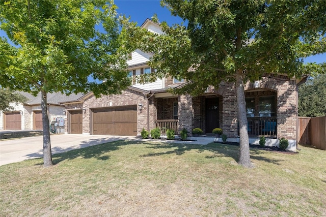 view of front facade featuring a front yard