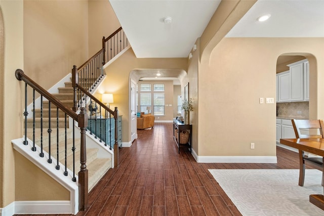 entryway featuring dark hardwood / wood-style floors