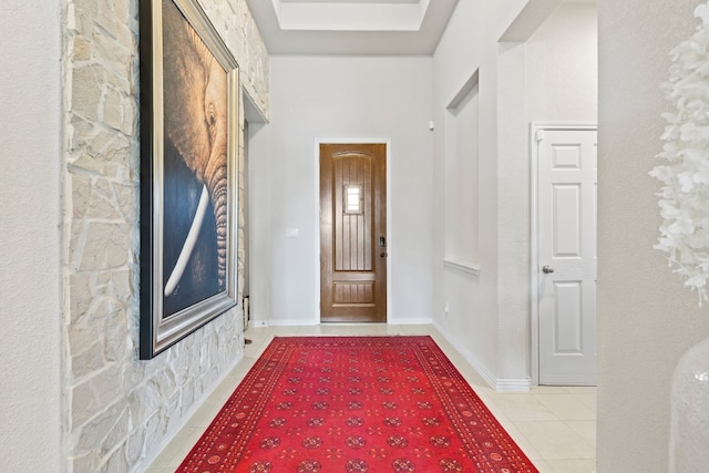 interior space with tile patterned floors