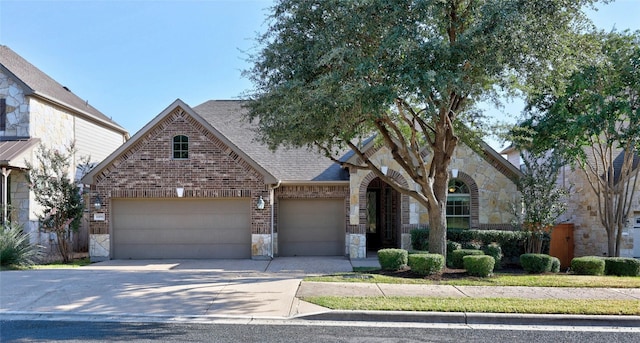 view of front facade with a garage