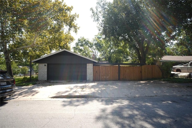 view of garage