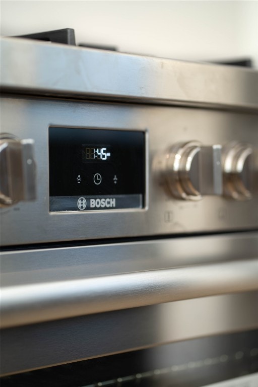 room details with stainless steel range oven