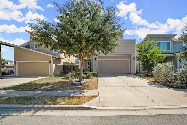 view of front of property featuring a garage