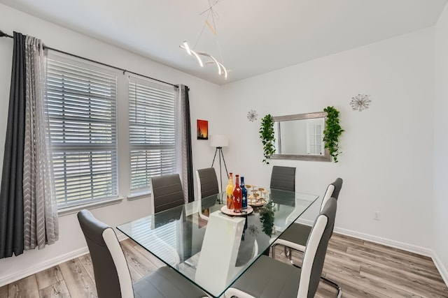 dining room with hardwood / wood-style flooring