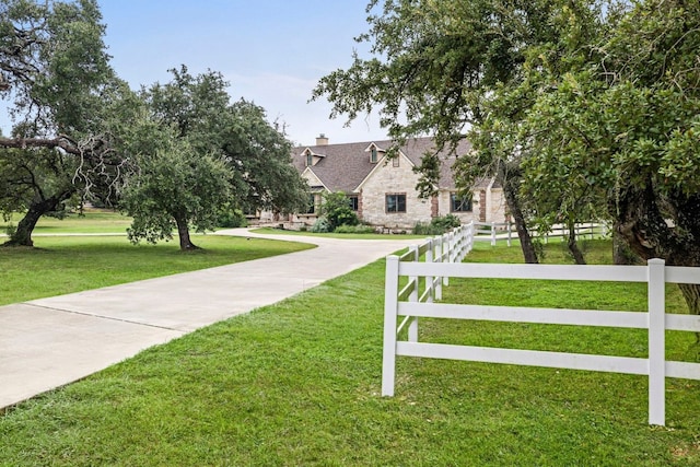 exterior space with a yard