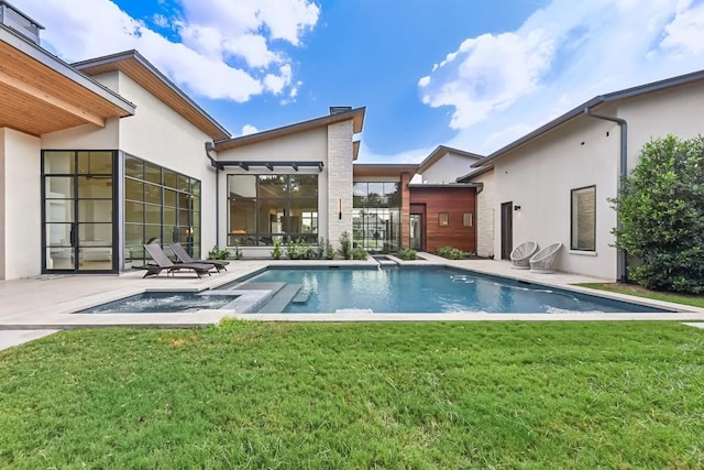 501 Delayne Dr, Austin, TX 78737 - swimming pool with a yard, a patio, and an in-ground hot tub