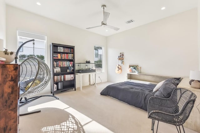501 Delayne Dr, Austin, TX 78737 - bedroom with multiple windows, carpet, and recessed lighting