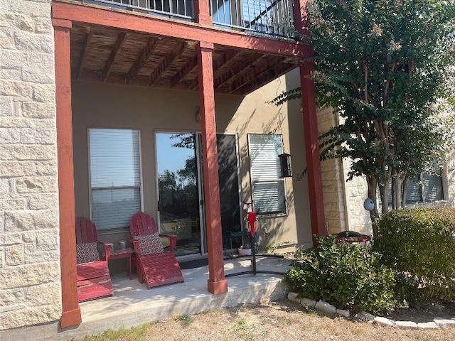 view of patio / terrace featuring a balcony