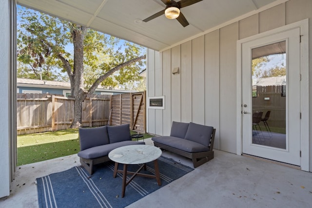 view of patio / terrace with ceiling fan