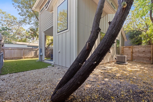 view of home's exterior with a lawn