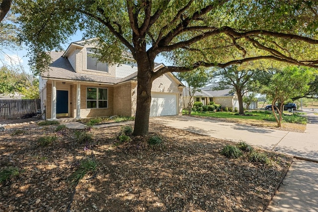 view of front of house with a garage