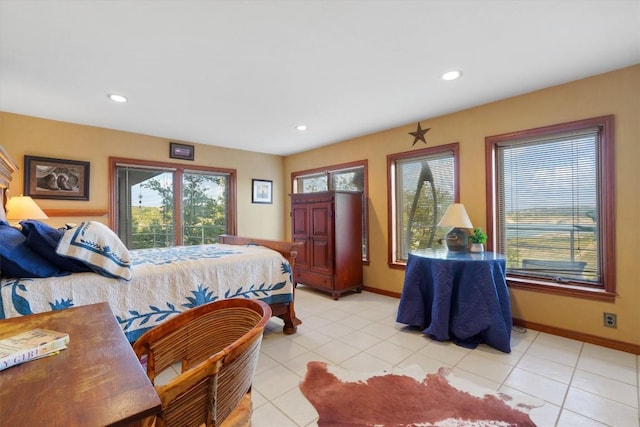 view of tiled bedroom