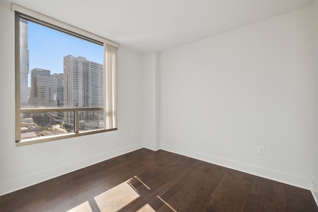 unfurnished room featuring wood-type flooring