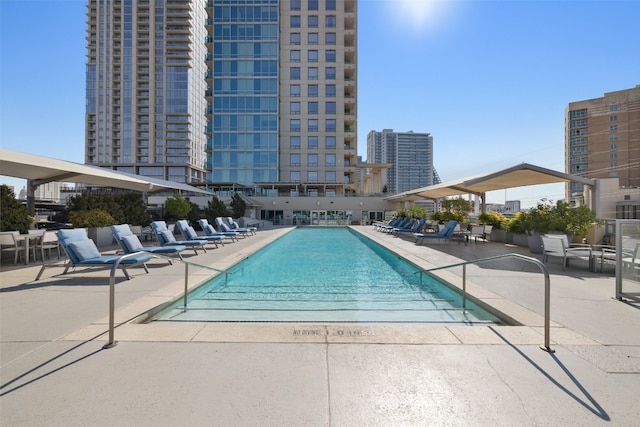 view of pool with a patio area