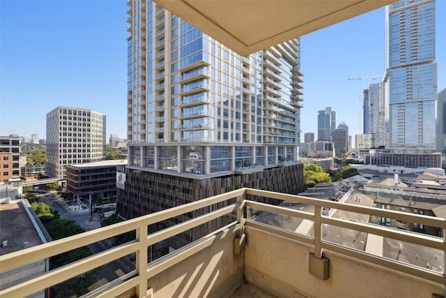 balcony with a city view