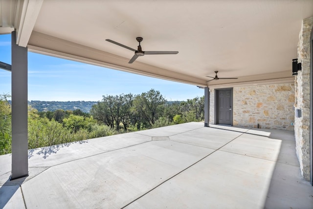 view of patio / terrace with ceiling fan