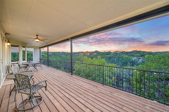 deck with ceiling fan