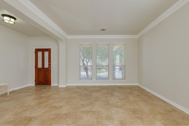 foyer entrance with ornamental molding