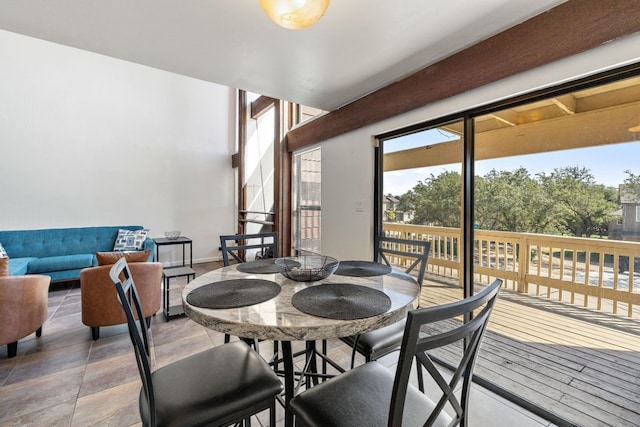 dining area featuring a wealth of natural light