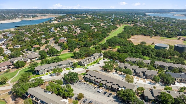 505 Demarett Dr Unit 12, Point Venture, TX 78645 - aerial view of residential area featuring a nearby body of water and a golf course